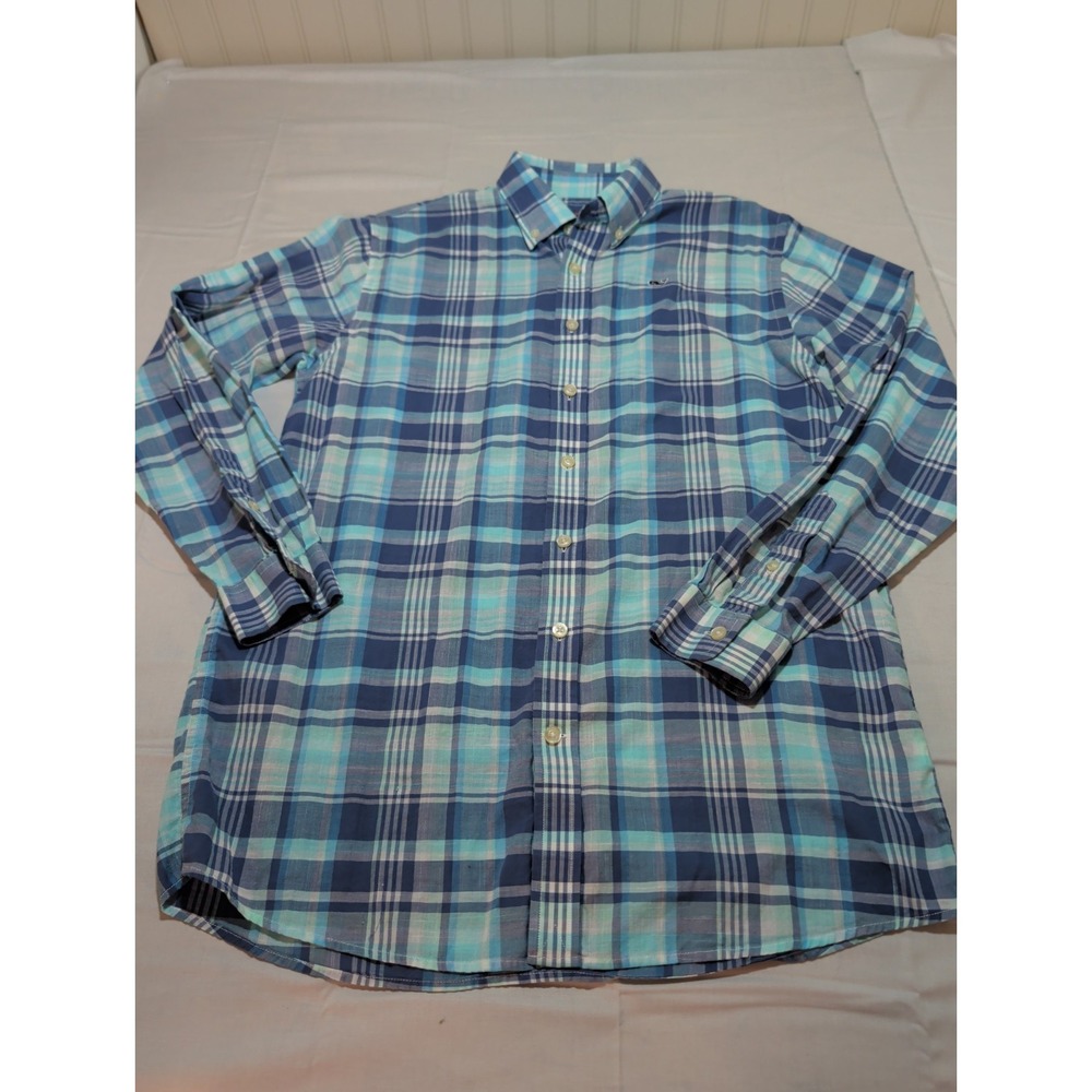 Vineyard Vines Valhalla Golf Club Whale Shirt Mens XL Plaid Button Down 3W0305